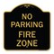 Signmission Designer Series Sign-No Parking Fire Zone, Black & Gold Aluminum Sign, 18" x 18", BG-1818-23616 A-DES-BG-1818-23616 - alternate 1
